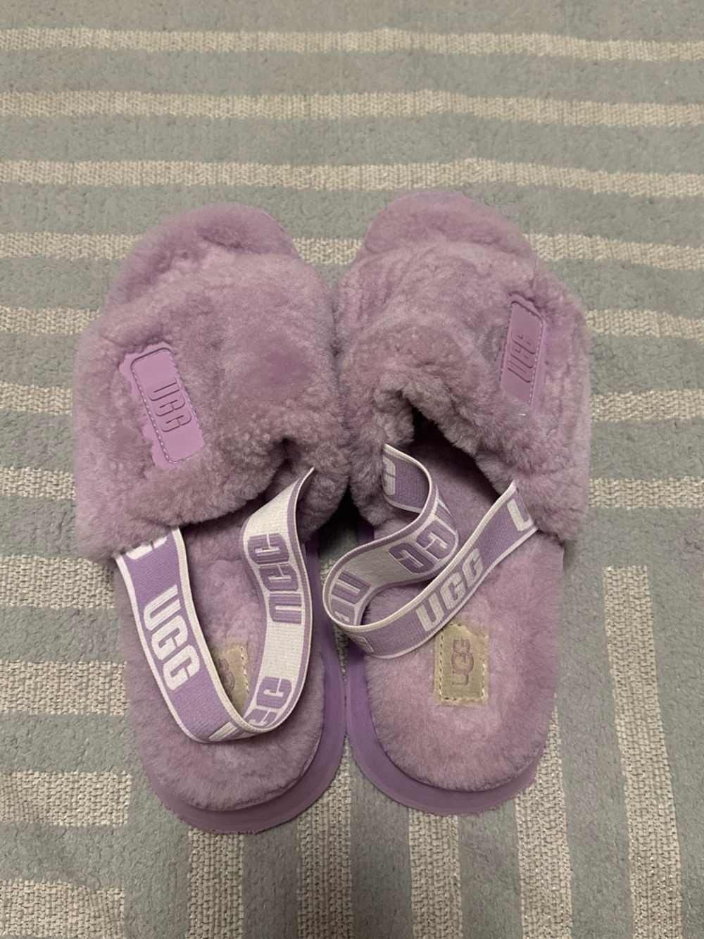 UGG Women’s Lavender Plush Slide with Branded Elastic Heel